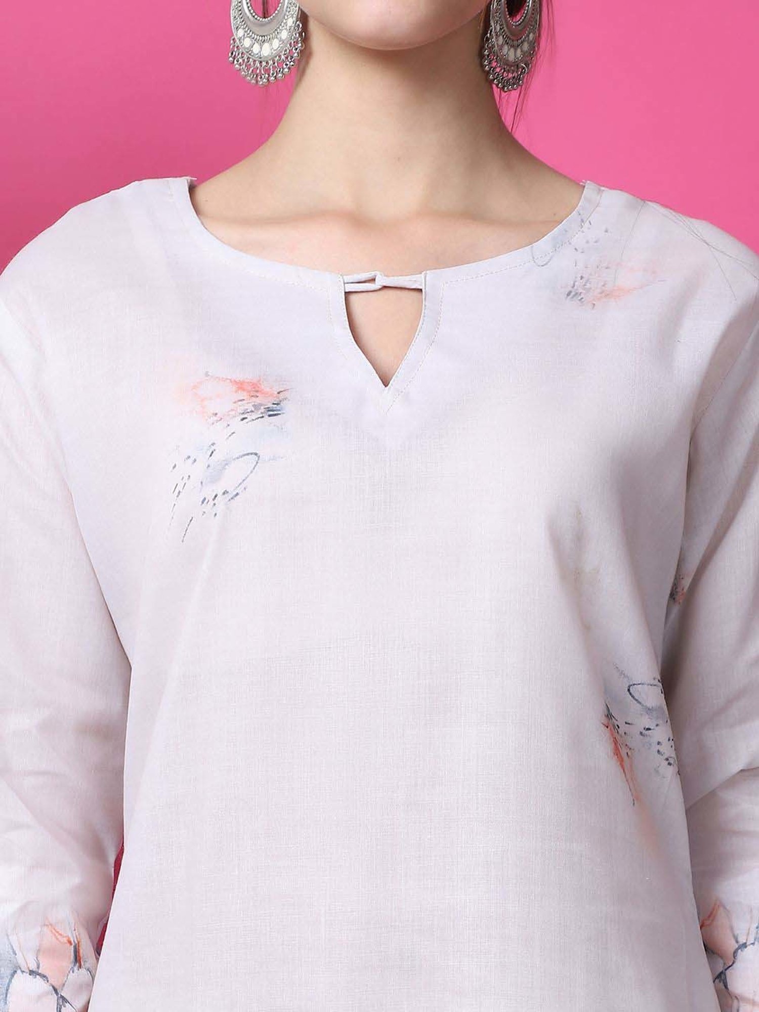 Stylee LIFESTYLE Pink & Blue Cotton Printed Unstitched Dress Material