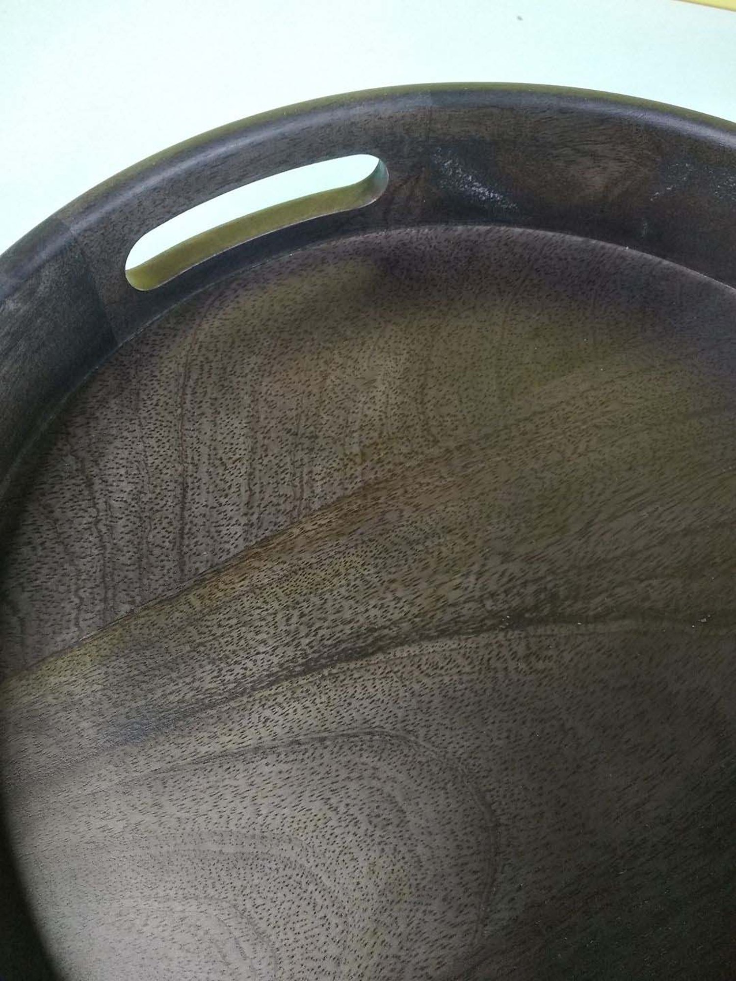 Crayton Elegant Black Mango Wood Round Serving Tray - Set of 1