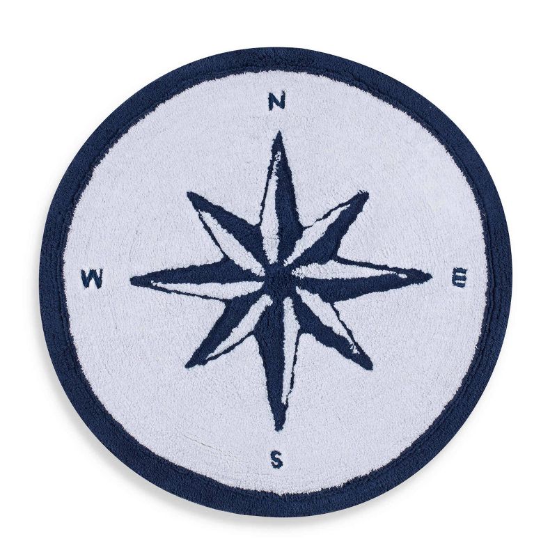 Cape Island Round Rug Navy - City Scene