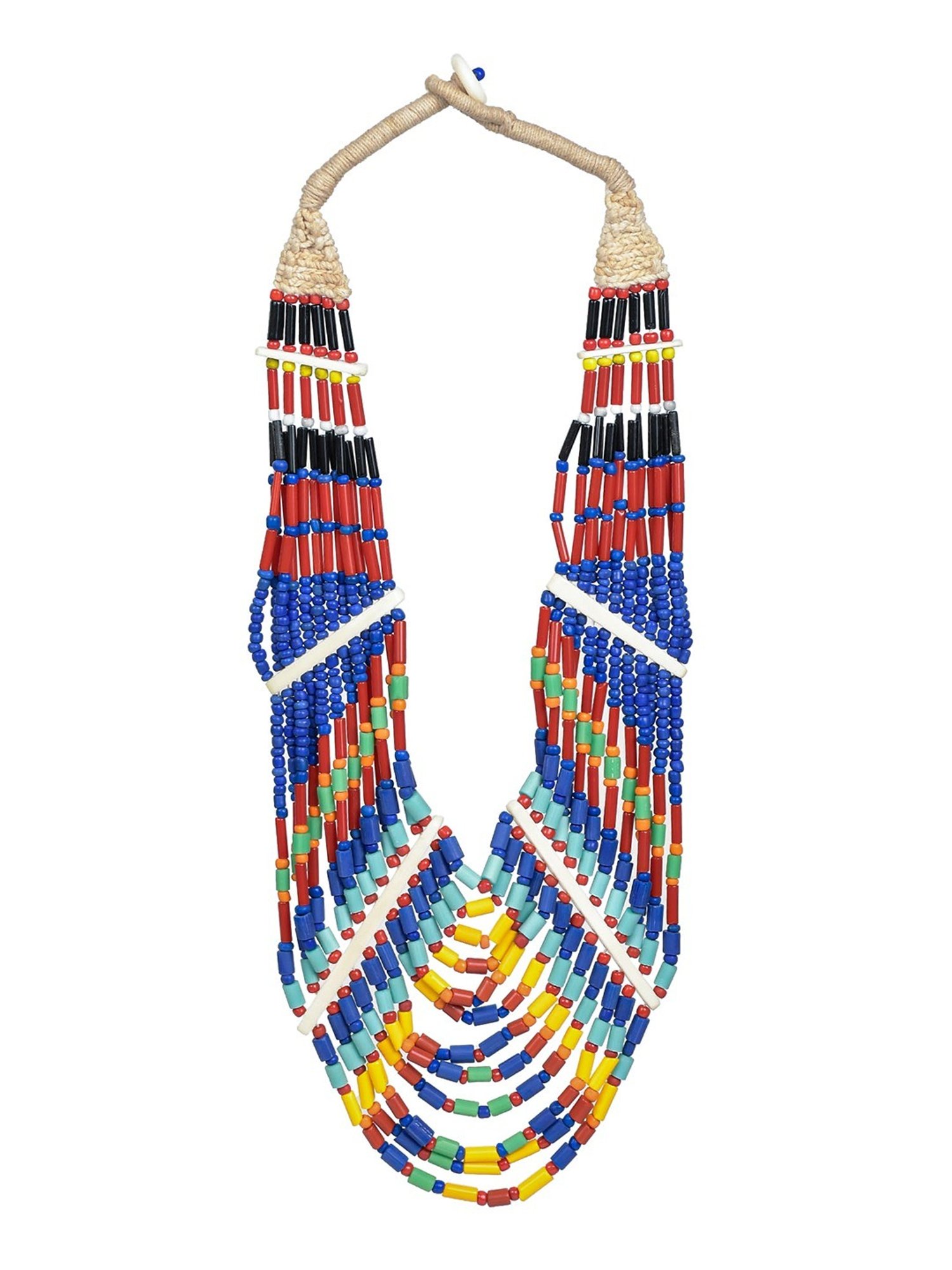 Imli Street Multicolor Vintage Naga Beaded Tribal Necklace
