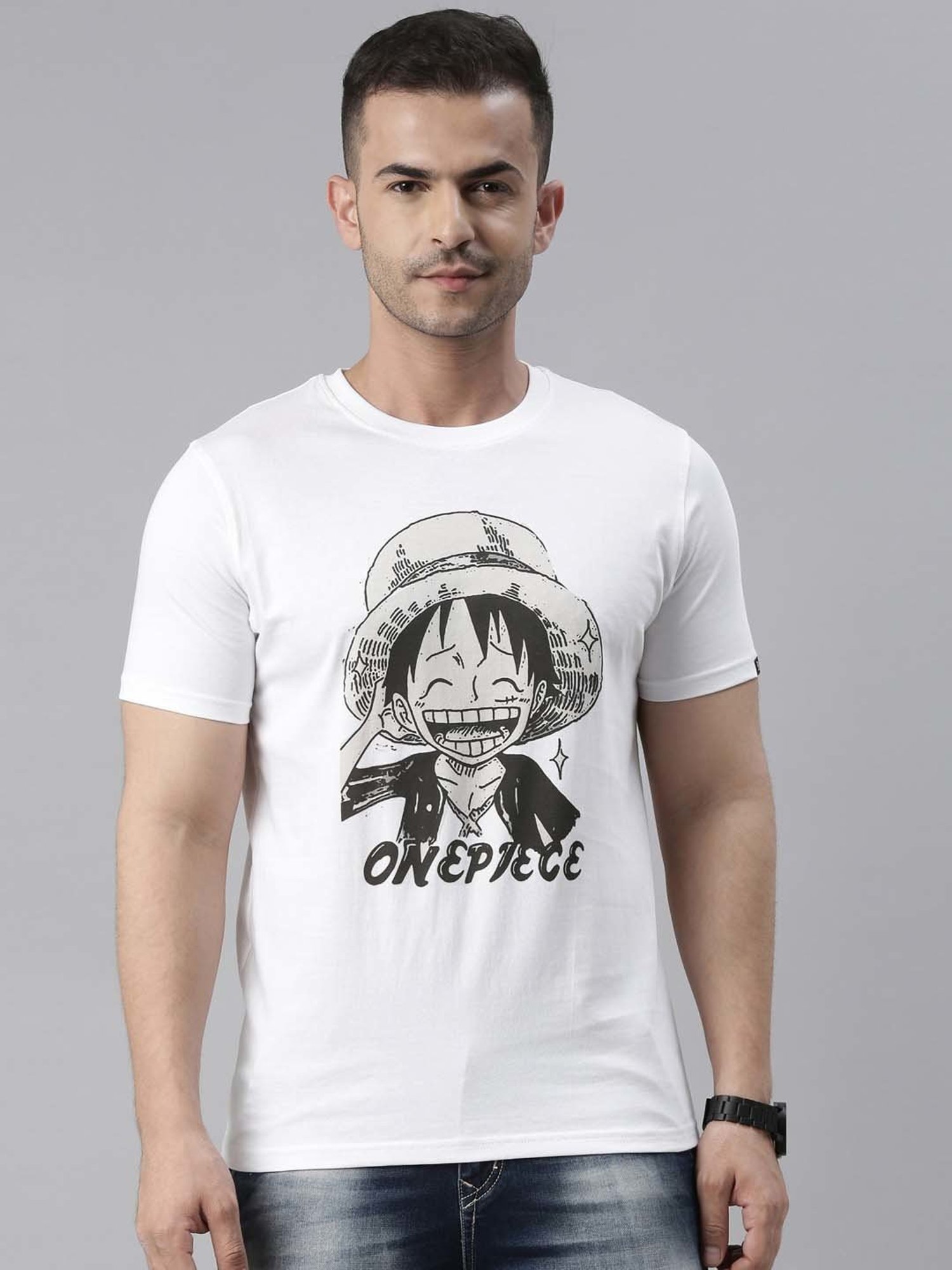 Bushirt White Cotton Crew T-Shirt