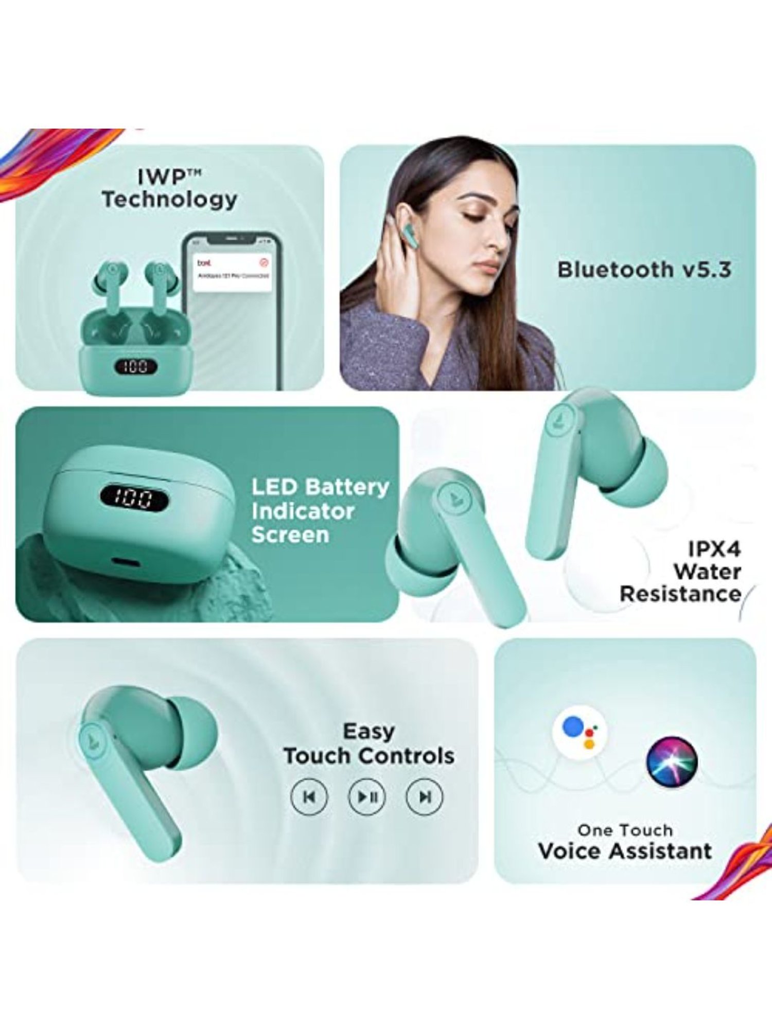 Boat Airdopes 121 PRO True Wireless in Ear Earbuds Signature Sound (Mint Cascade)