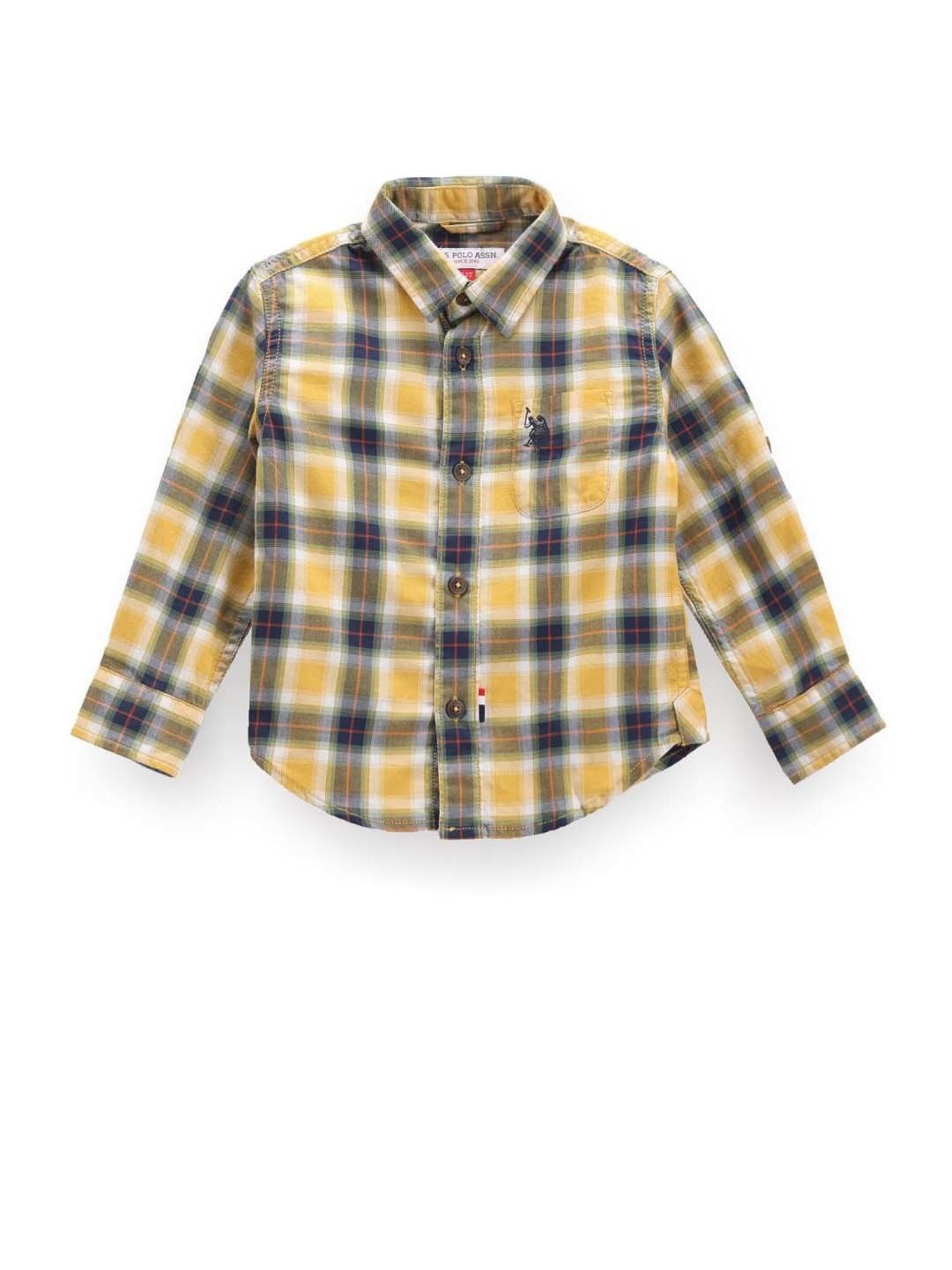 Mothercare Kids Blue Cotton Self Pattern Full Sleeves Shirt