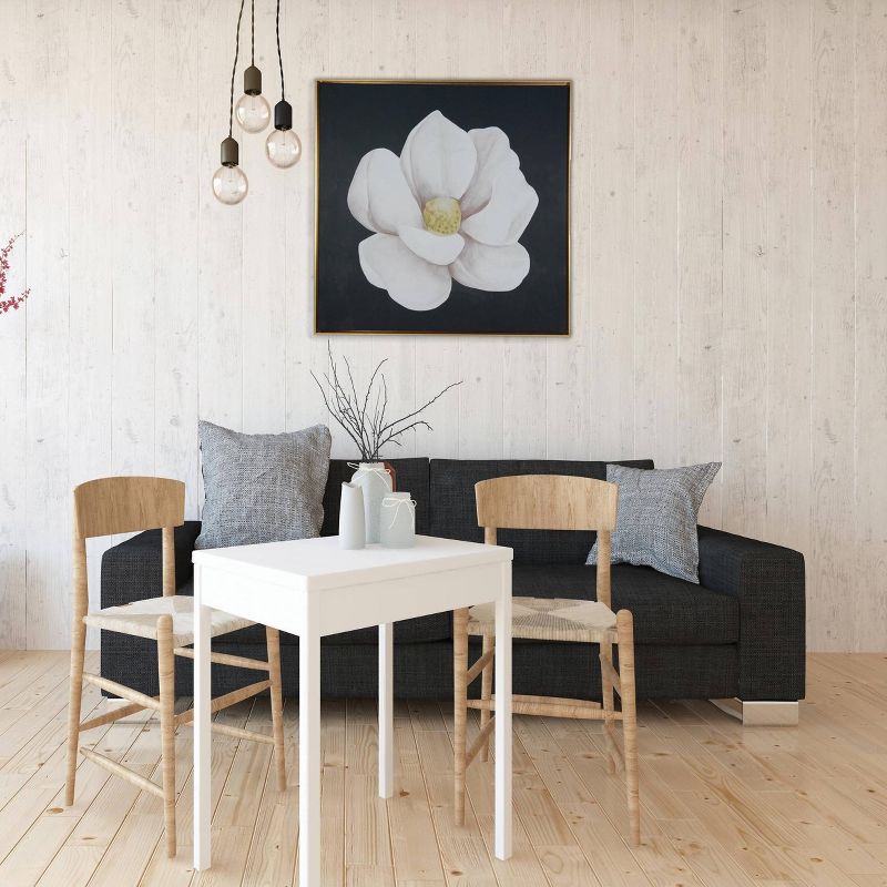 29" x 29" Magnolia Floating Framed Wall Canvas White - Gallery 57