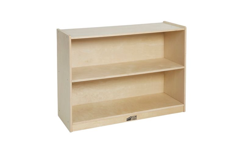 ECR4Kids Birch 2 Shelf Storage Cabinet with Back, Wood Book Shelf Organizer