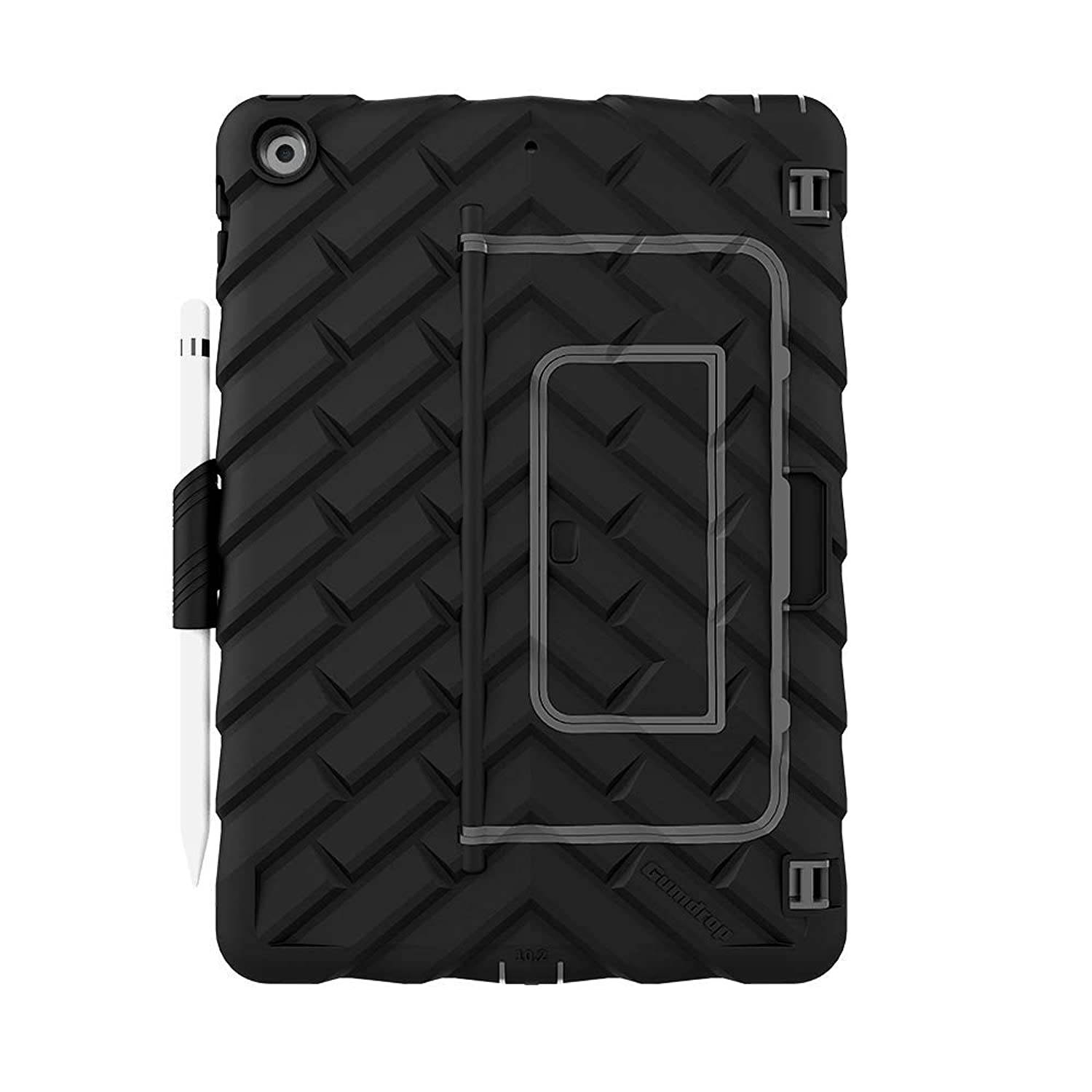 GumDrop Hideaway Case Designed for The New Apple iPad 10.2 7th Gen (2019) Tablet Commercial, Business and Office Essentials - Rugged, Shock Absorbing, Extreme Drop Protection (Black)