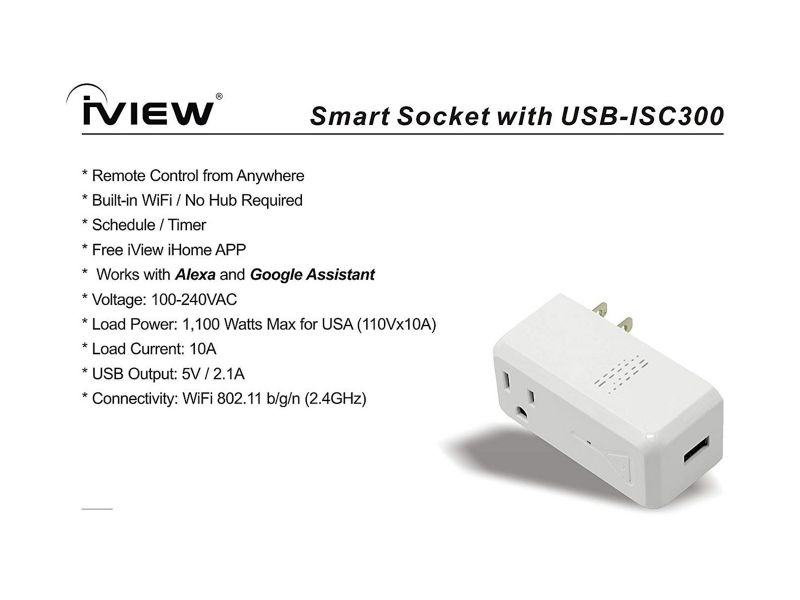 iVIEW ISC100 Smart Wi-Fi Socket Double Pack