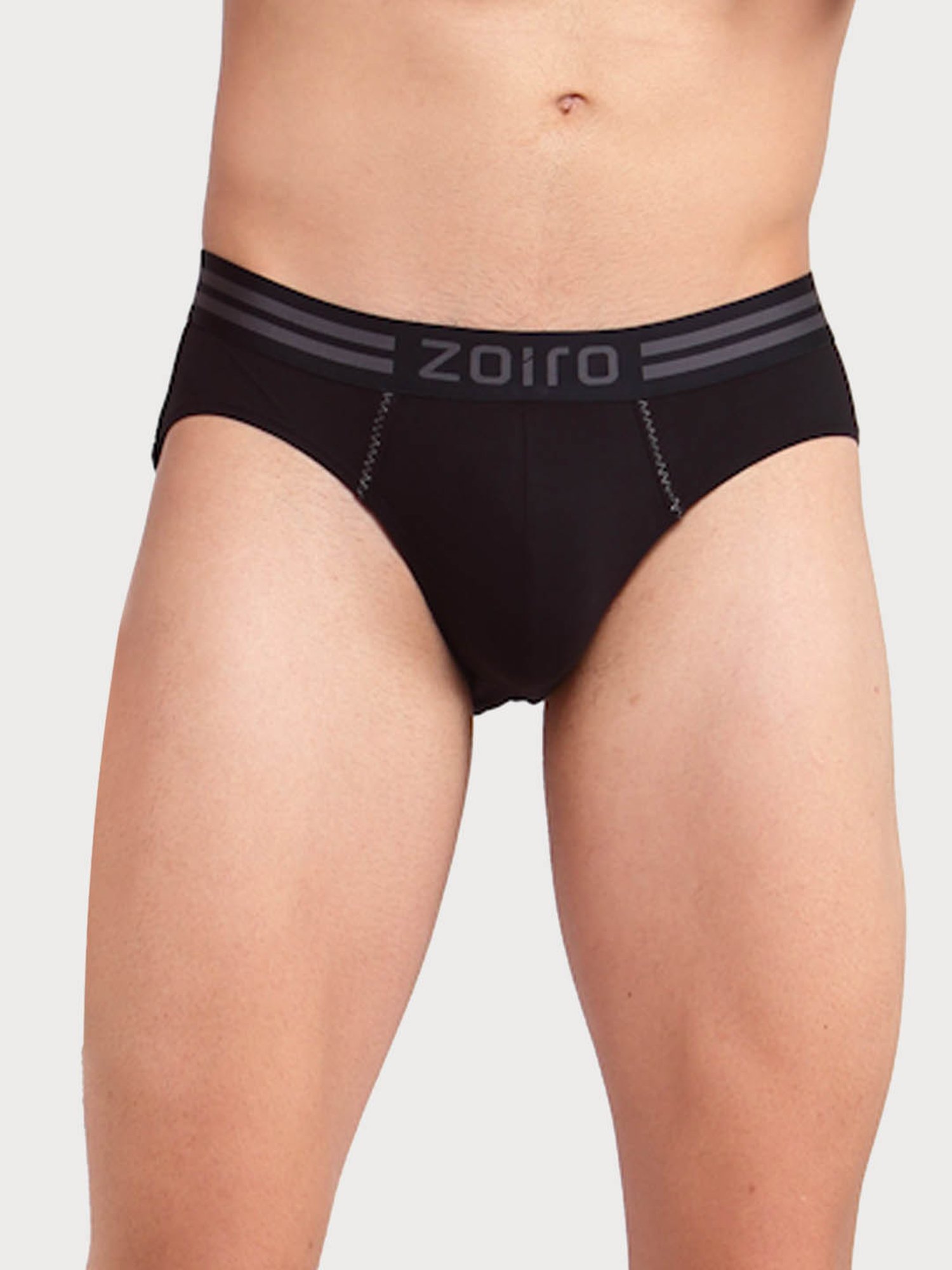 Zoiro Black Cotton Regular Fit Briefs - Pack Of 2