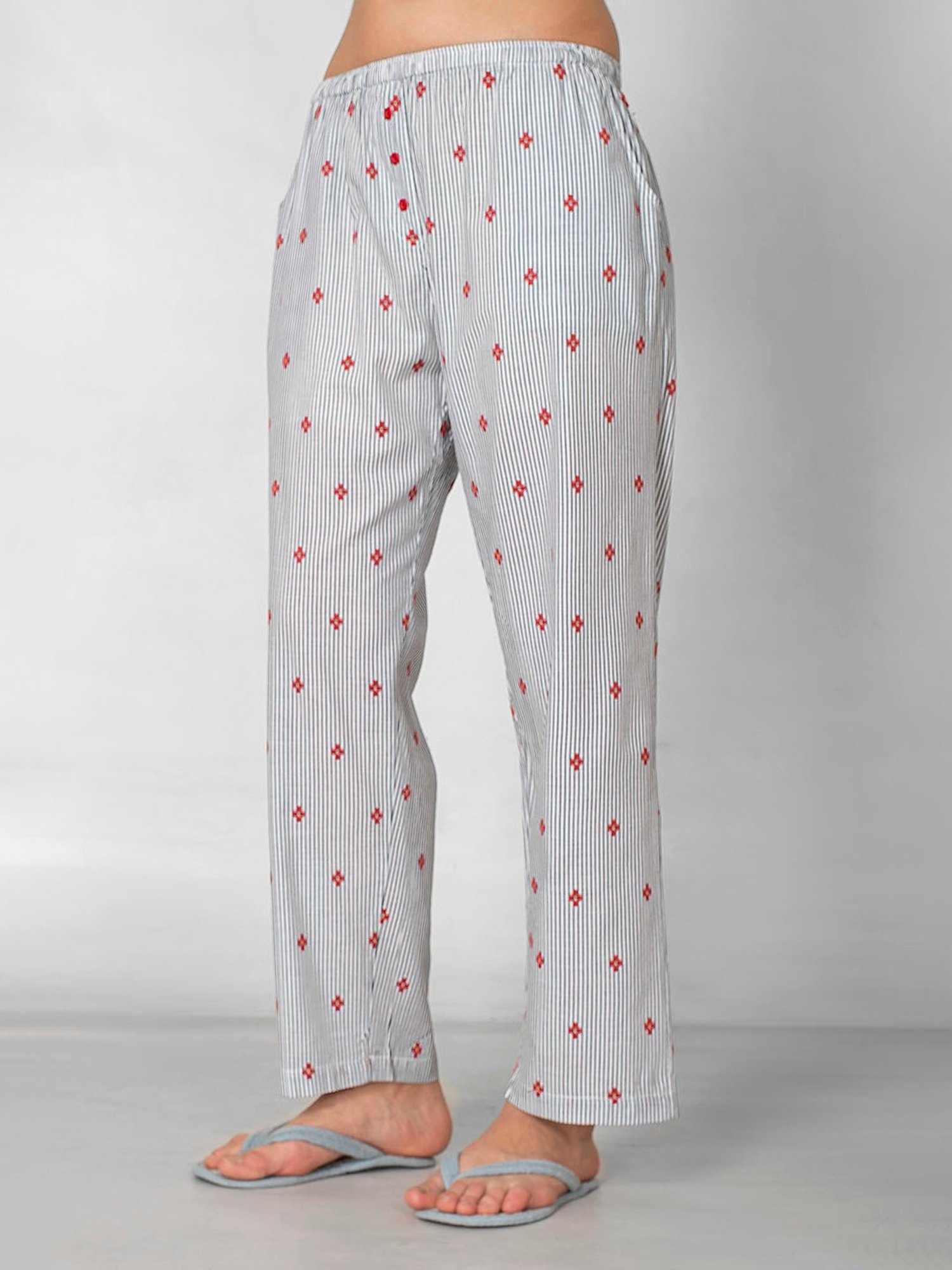 The Calm Collective Grey Striped Pyjamas