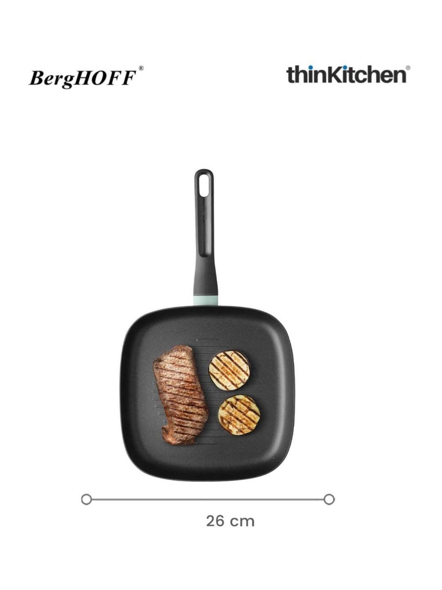 BergHOFF Green Aluminium Pot And Pans Grillpan Sage