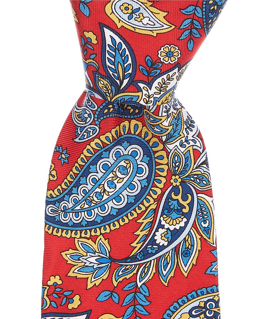 Roundtree & Yorke Trademark Floral Paisley Print Narrow 3 1/8#double; Silk Tie