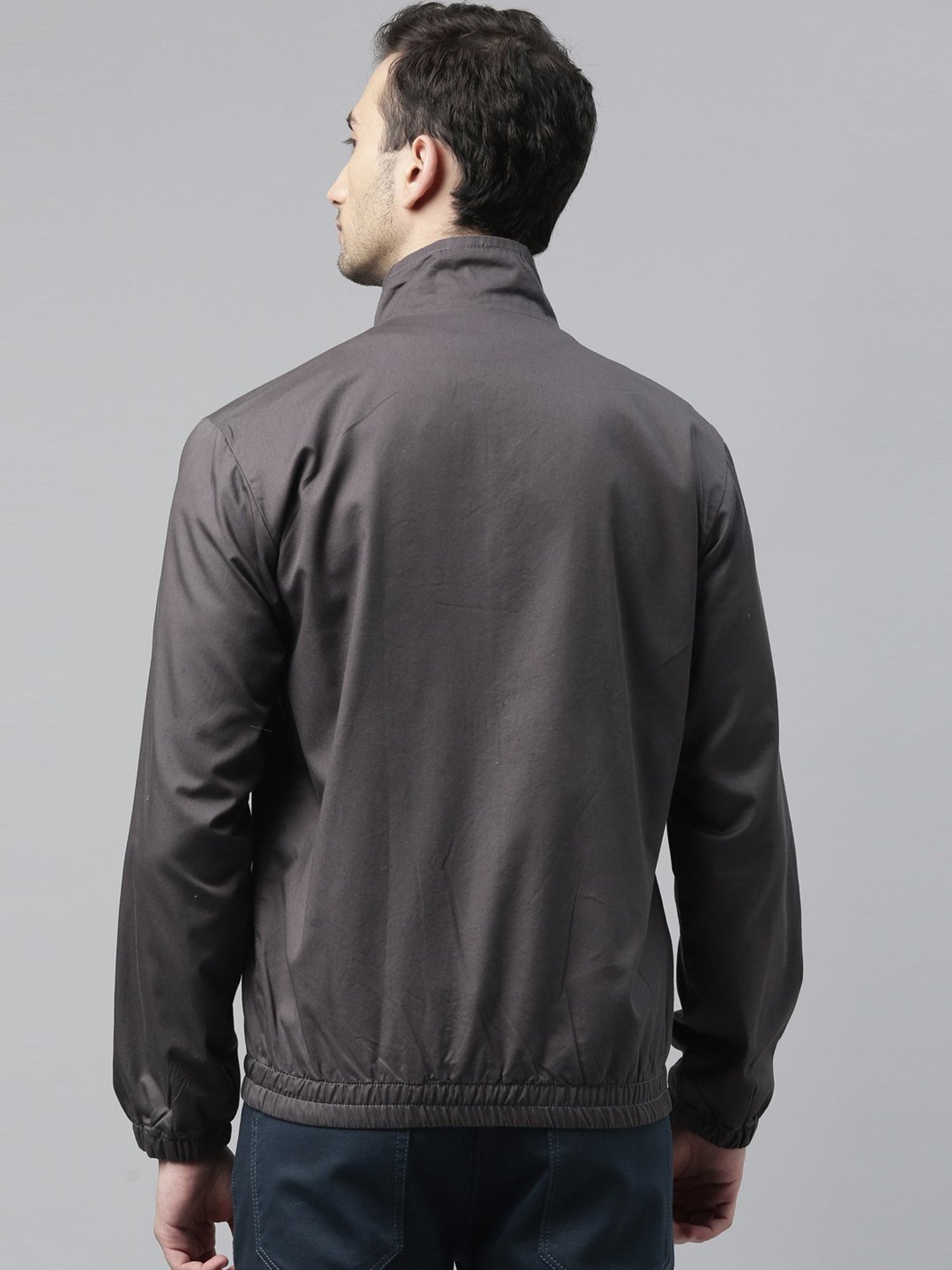 CINOCCI Grey Cotton Slim Fit Jacket