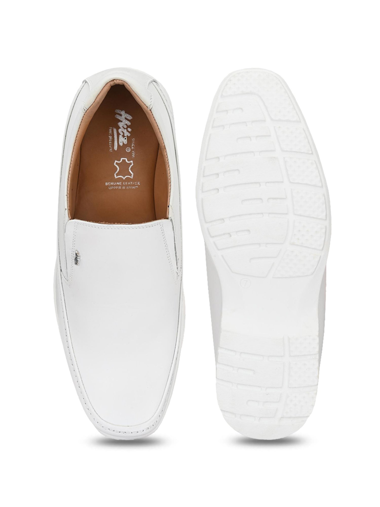 Hitz Men's White Casual Slip-ons
