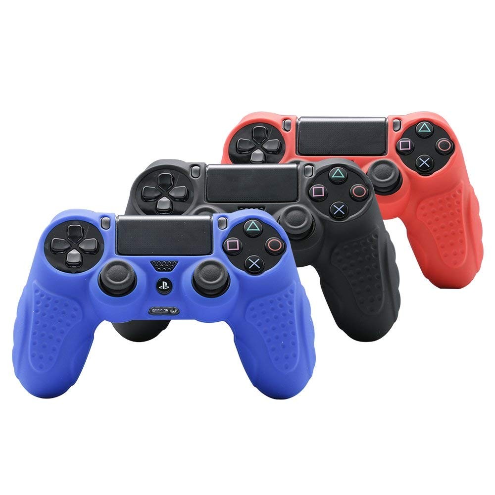 CHINFAI PS4 Controller DualShock4 Skin Grip Anti-Slip Silicone Cover Protector Case for Sony PS4/PS4 Slim/PS4 Pro Controller with 8 Thumb Grips (Blue)