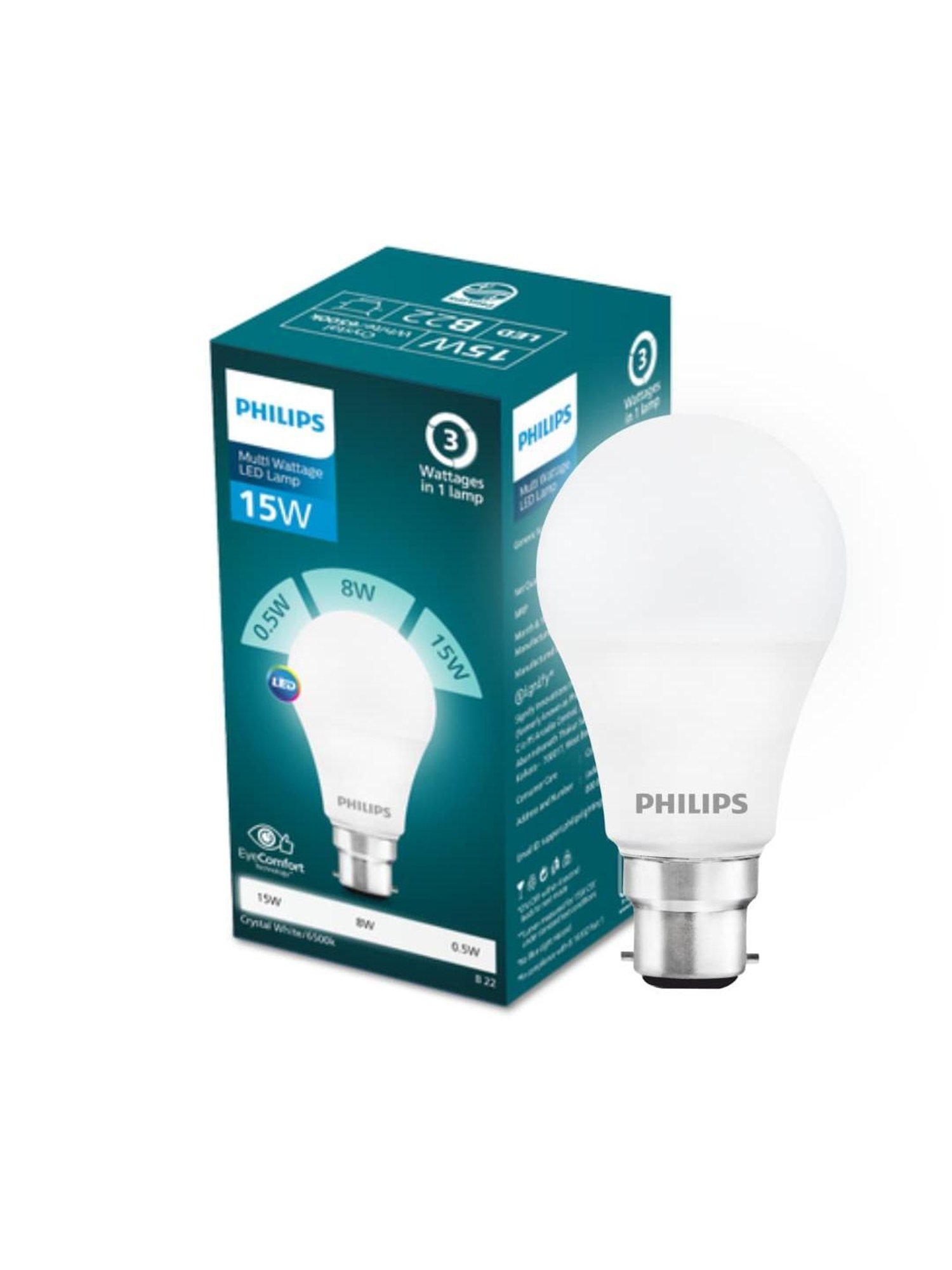 Philips Multi -Wattage LED Bulb 3 Wattages in 1 LED Bulb (Crystal White)