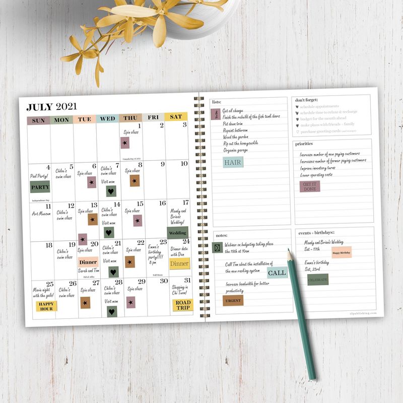 2021-22 Academic Planner 8.5" x 11" Flexible Cover Weekly/Monthly Wirebound Rose - The Home Edit