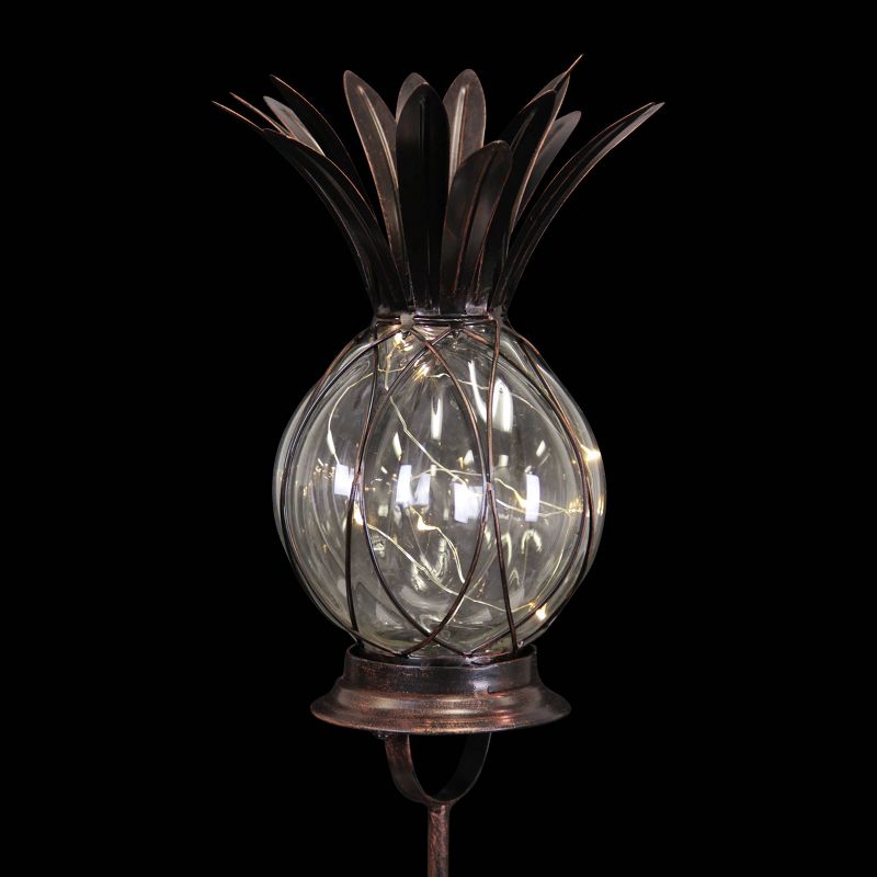 48" Bronze Solar Pineapple Stake Lantern - Exhart