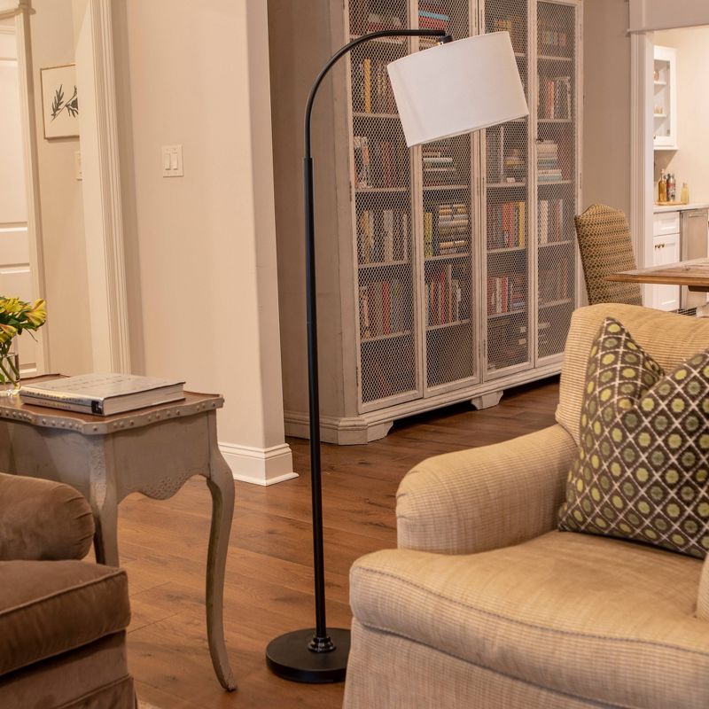 60" Asher Arc Floor Lamp Black - Decor Therapy