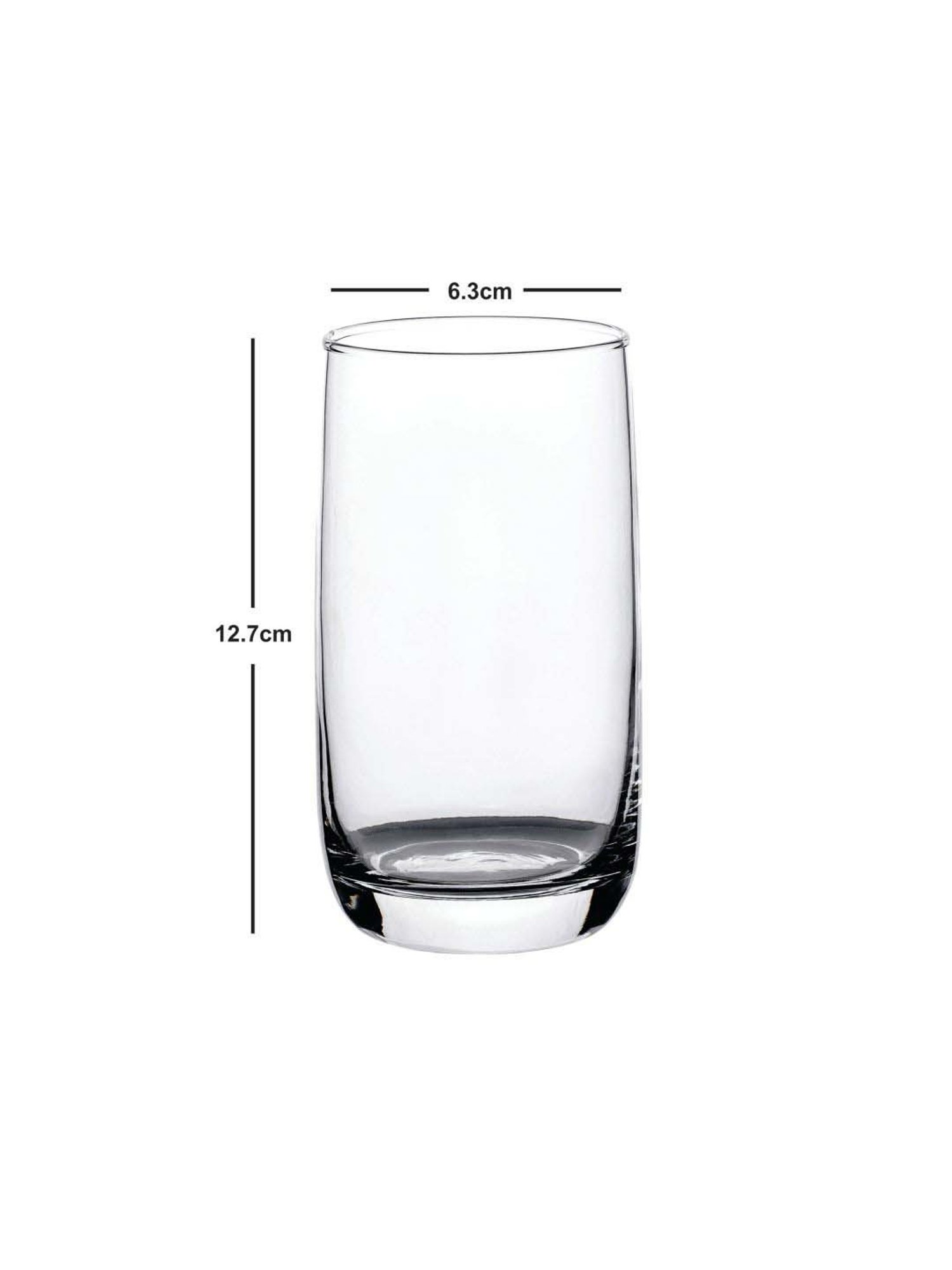 ROXX Valentino Transparent Glass Tumbler (0.35 L) - Set of 6