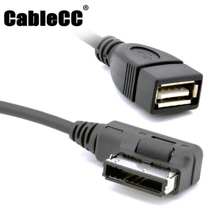 Cablecc Media In AMI MDI USB AUX Flash Drive Adapter Cable For Car VW AUDI 2014 A4 A6 Q5 Q7