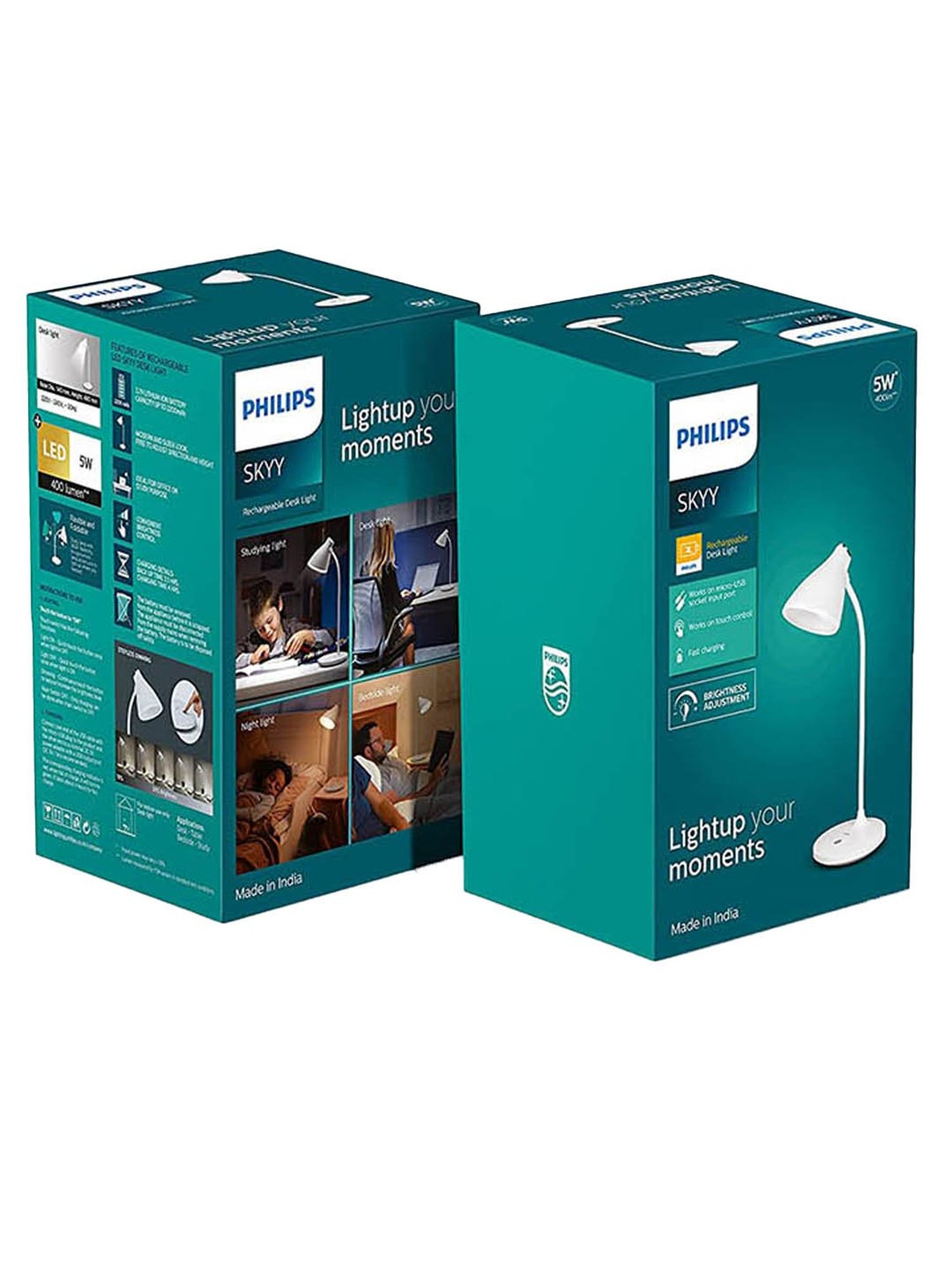 Philips Skyy 581931 5W Rechargeable Table Lamp (White/Chrome)