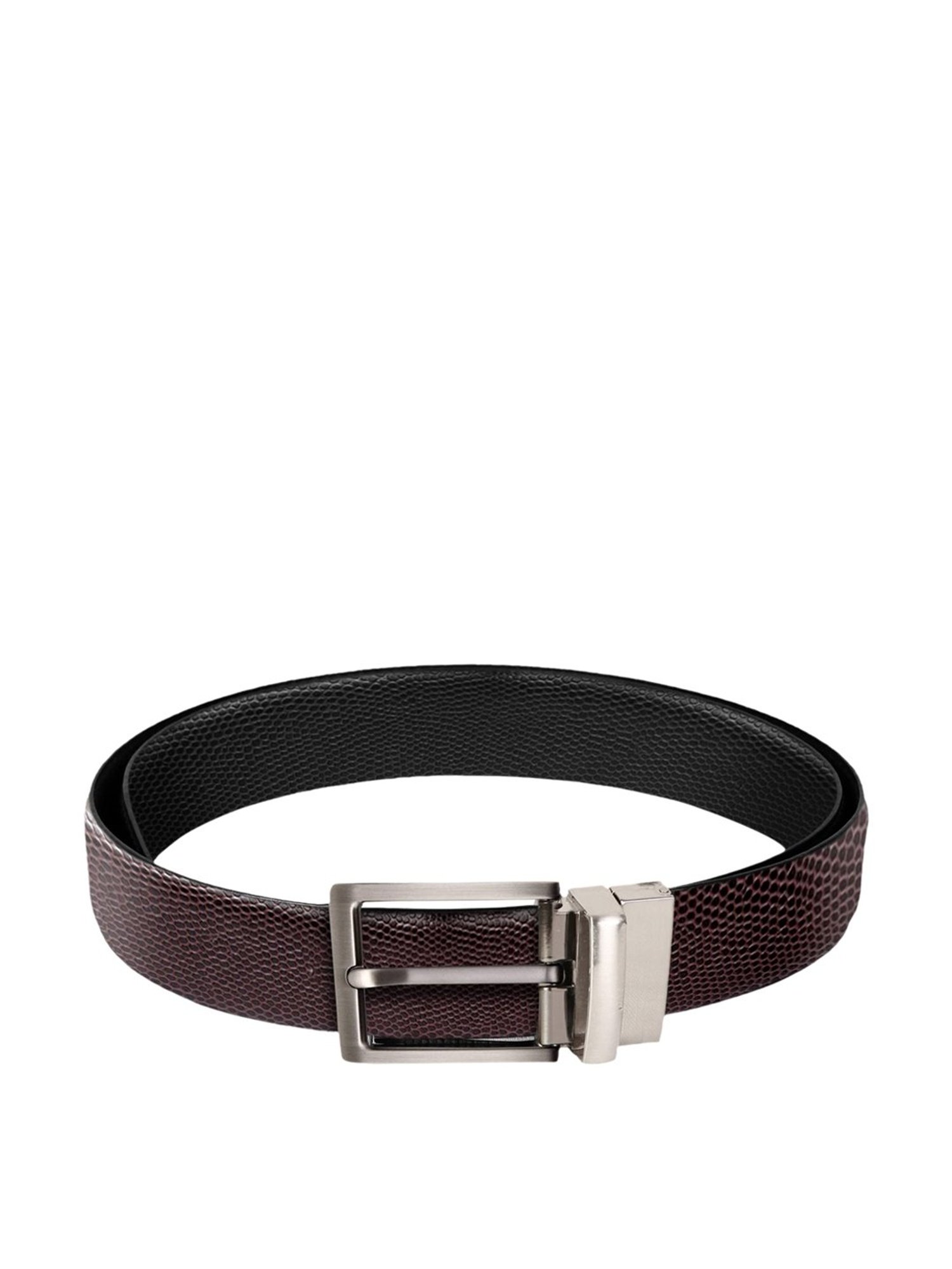 SCHARF Dark Brown Leather Reversible Belt With Wallet for Men