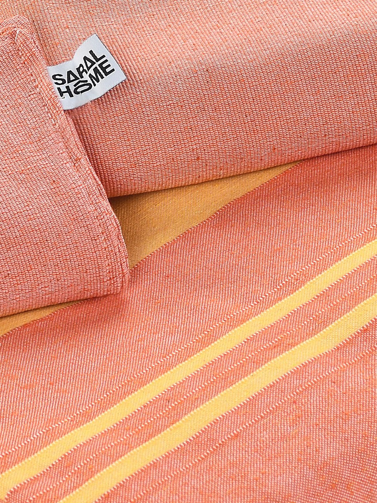 Saral Home Abstract Orange 155 TC Cotton King Sized Bed Sheet with 2 Pillow Covers