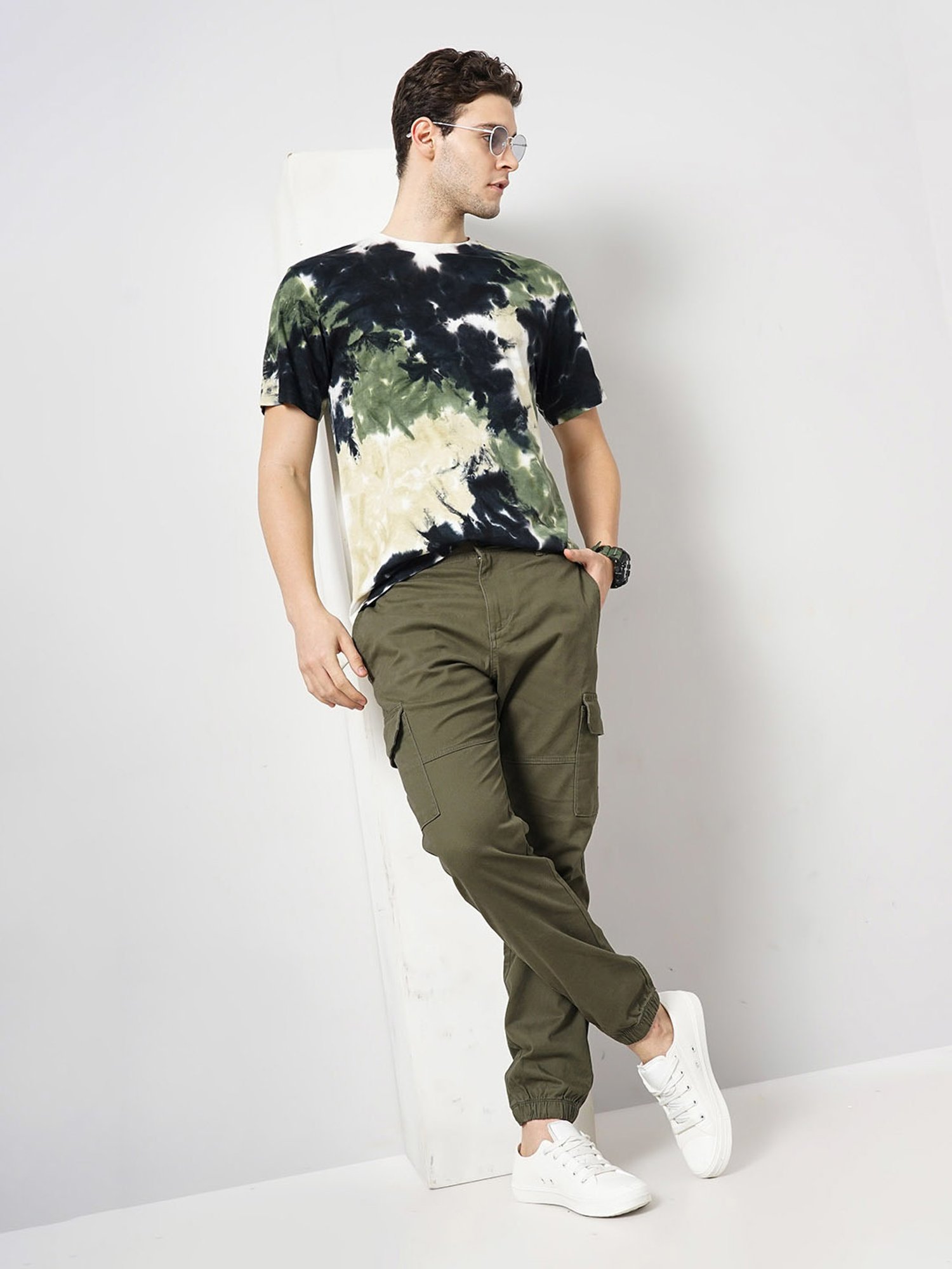 celio* Green Loose Fit Cargo Joggers