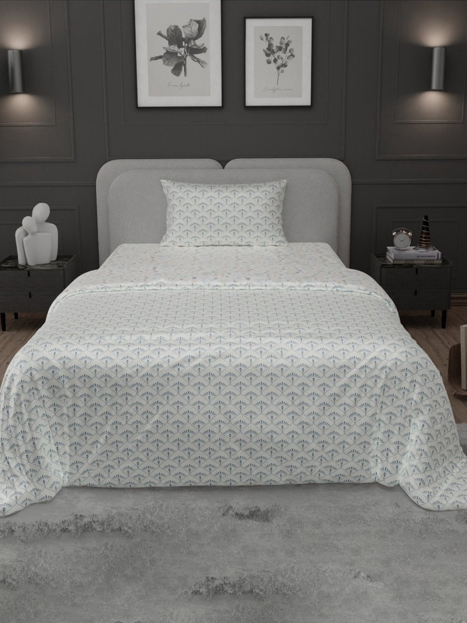 Stoa Paris Elegance Off White Polyester 300 TC Single Comforter