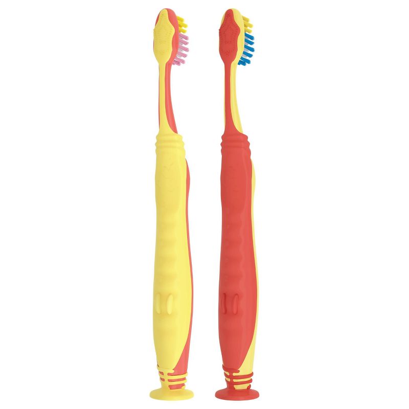 hum kids by Colgate Smart Manual Toothbrush Replacement Pack - Extra Soft Bristles - Yellow & Coral - 2ct