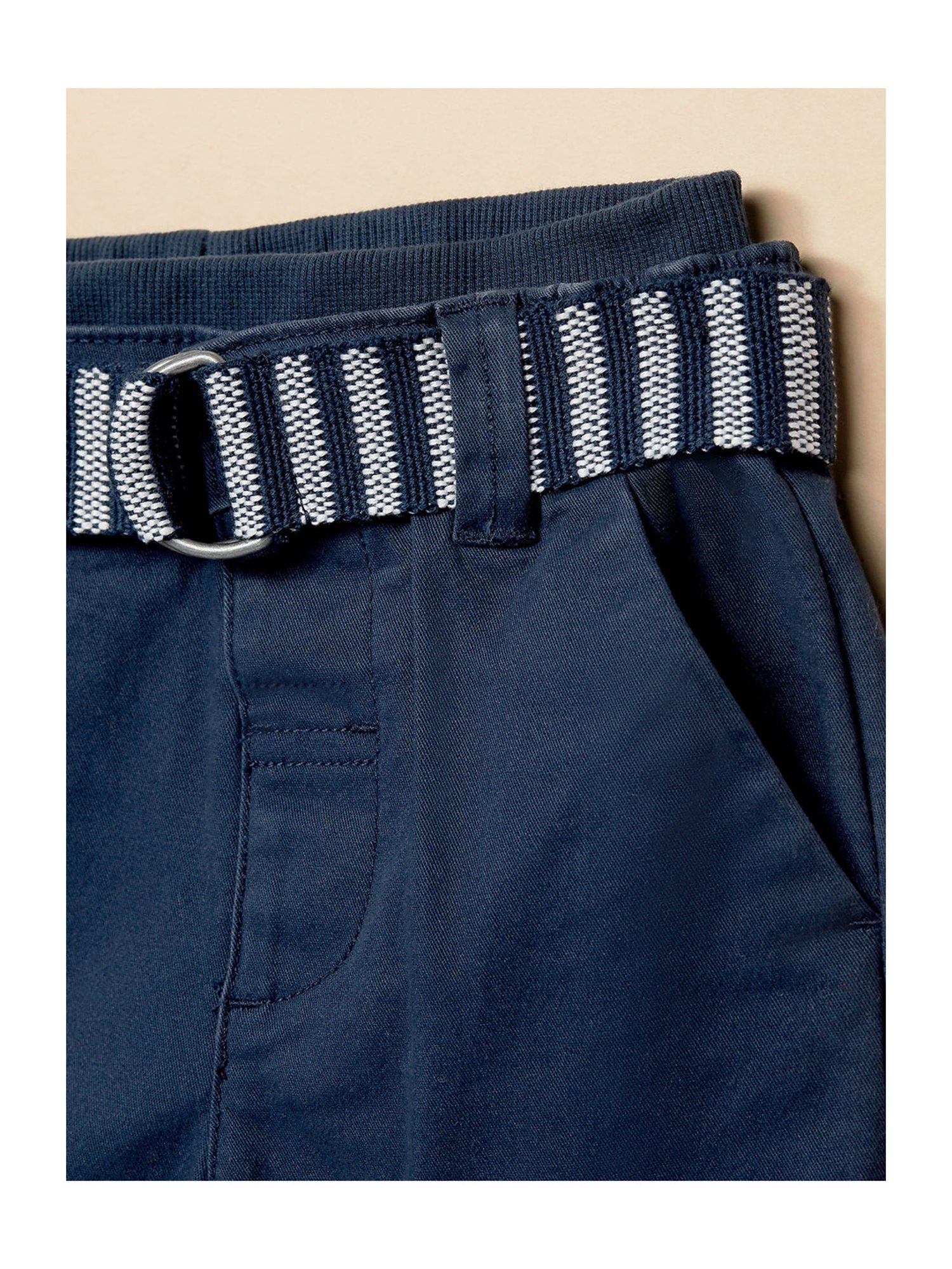 Mothercare Kids Navy Solid Shorts with Belt