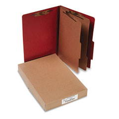 Acco Pressboard 25-Pt Classification Folders Legal 6-Section Earth Red 10/Box