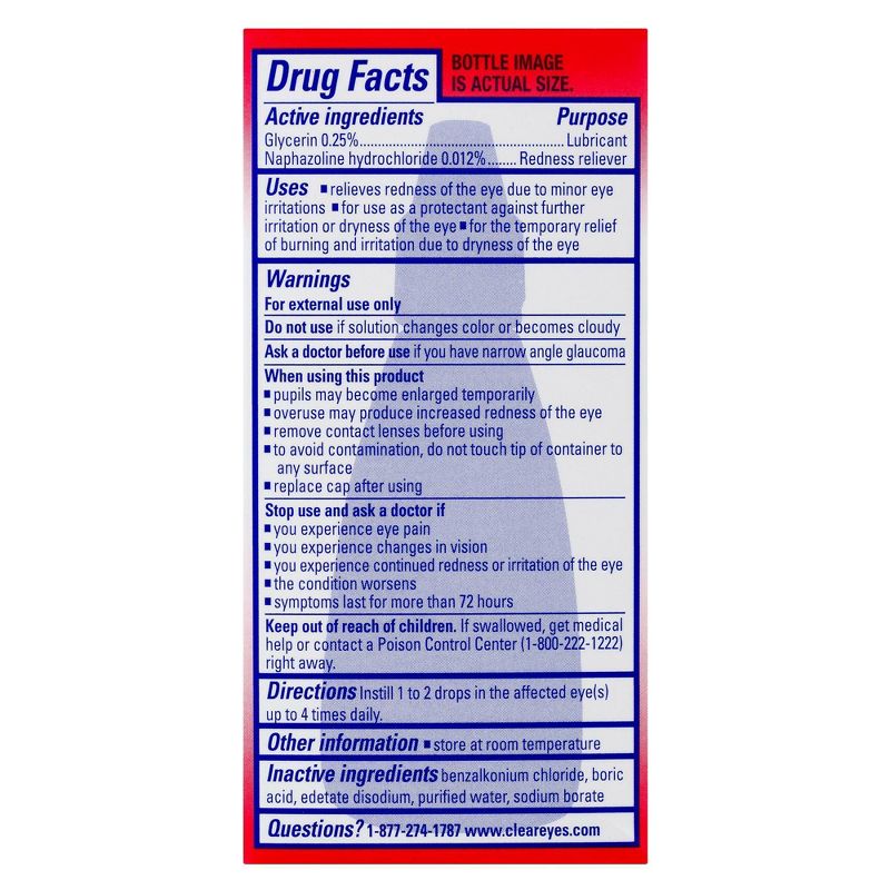 Clear Eyes Redness Relief Eye Drops Soothes & Moisturizes - 0.5 fl oz