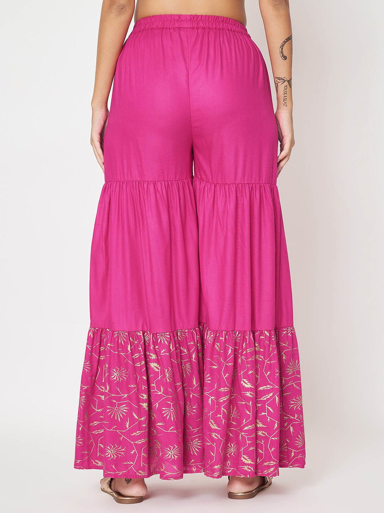 studiorasa Pink Block Print Sharara