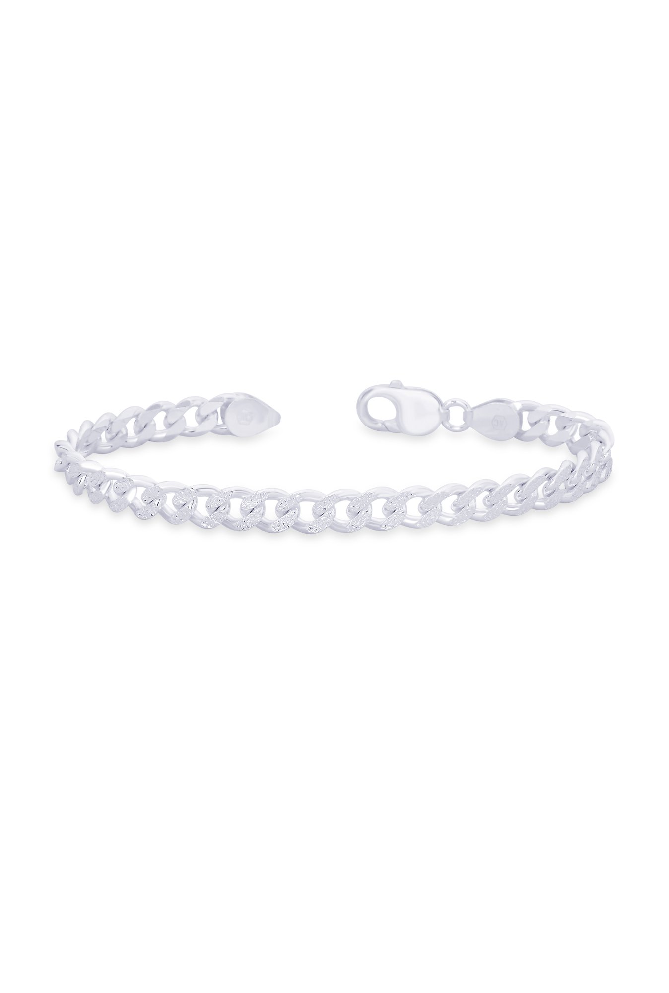Taraash 92.5 Sterling Silver Curb Chain Bracelet
