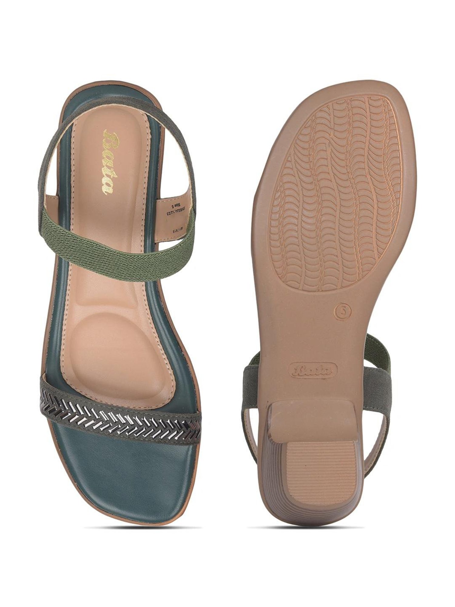 Bata Women's SHIRA Green Ankle Strap Sandals
