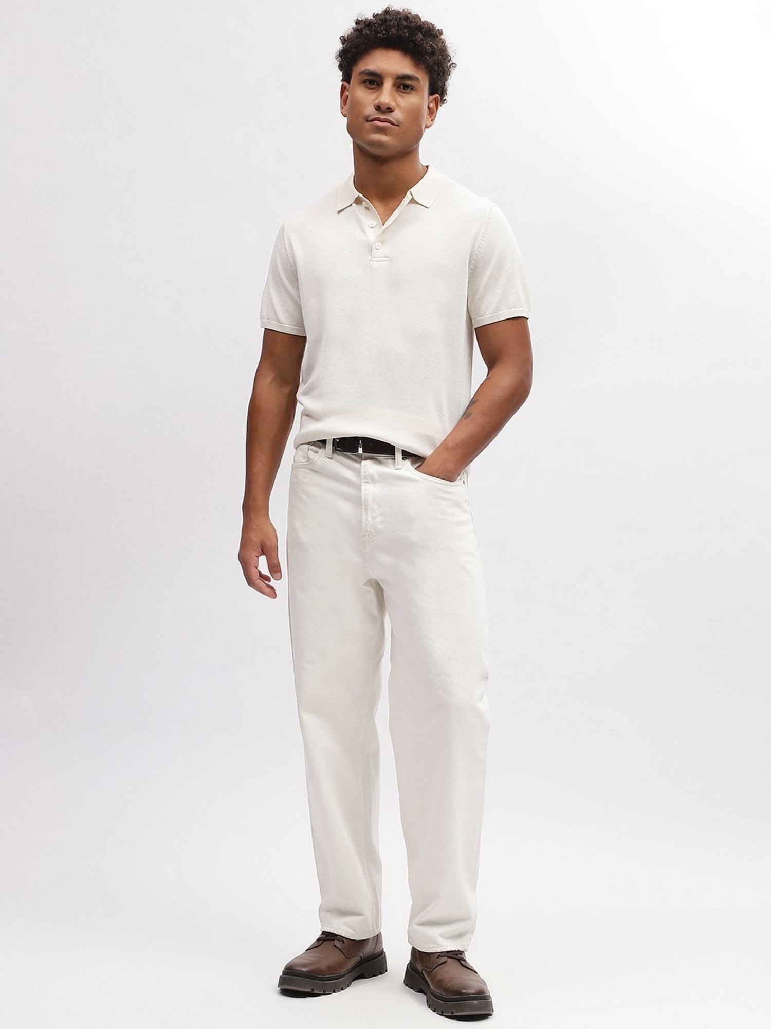 Bruun & Stengade White Regular Fit Polo T-Shirt