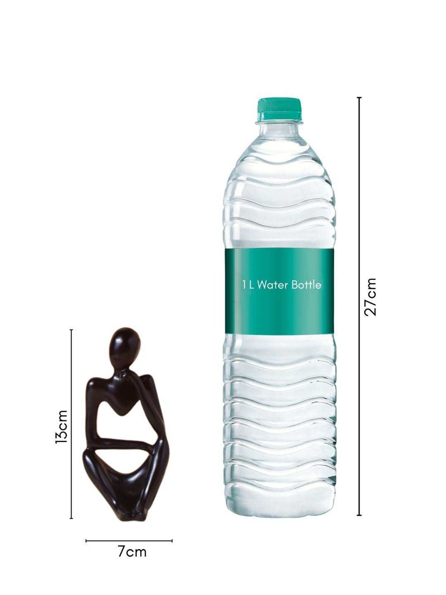 Nestasia Black Resin Smooth Finish left hand Thinking Human Sculptures for Decoration (5.1 Inch)