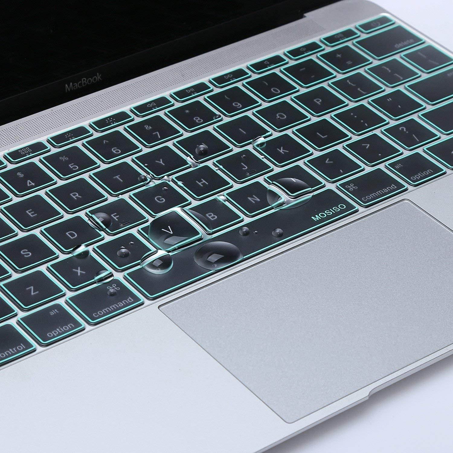 MOSISO Premium Soft TPU Ultra Thin Transparent Keyboard Cover Protector Compatible MacBook Pro 13 Inch 2017 & 2016 Release A1708 No Touch Bar & New MacBook 12 Inch A1534 Protective Skin, Mint Green