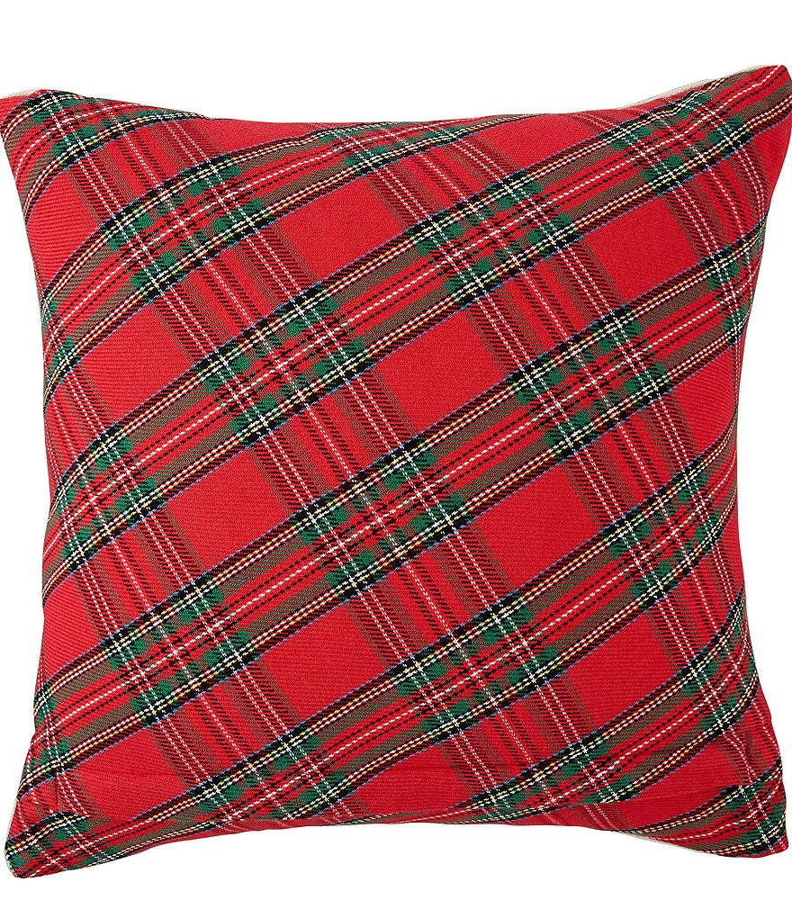 Mud Pie Classic Christmas Collection Wreath Hooked Wool Pillow