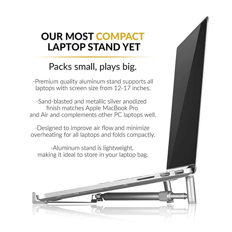 MacBook Pro Stand XStand Aluminum Laptop Stand for 12 13 15 17 inch Adjustable Laptop Stand for Desk Portable Foldable Compact Universal Computer Cooling MacBook Stand New Version 2019