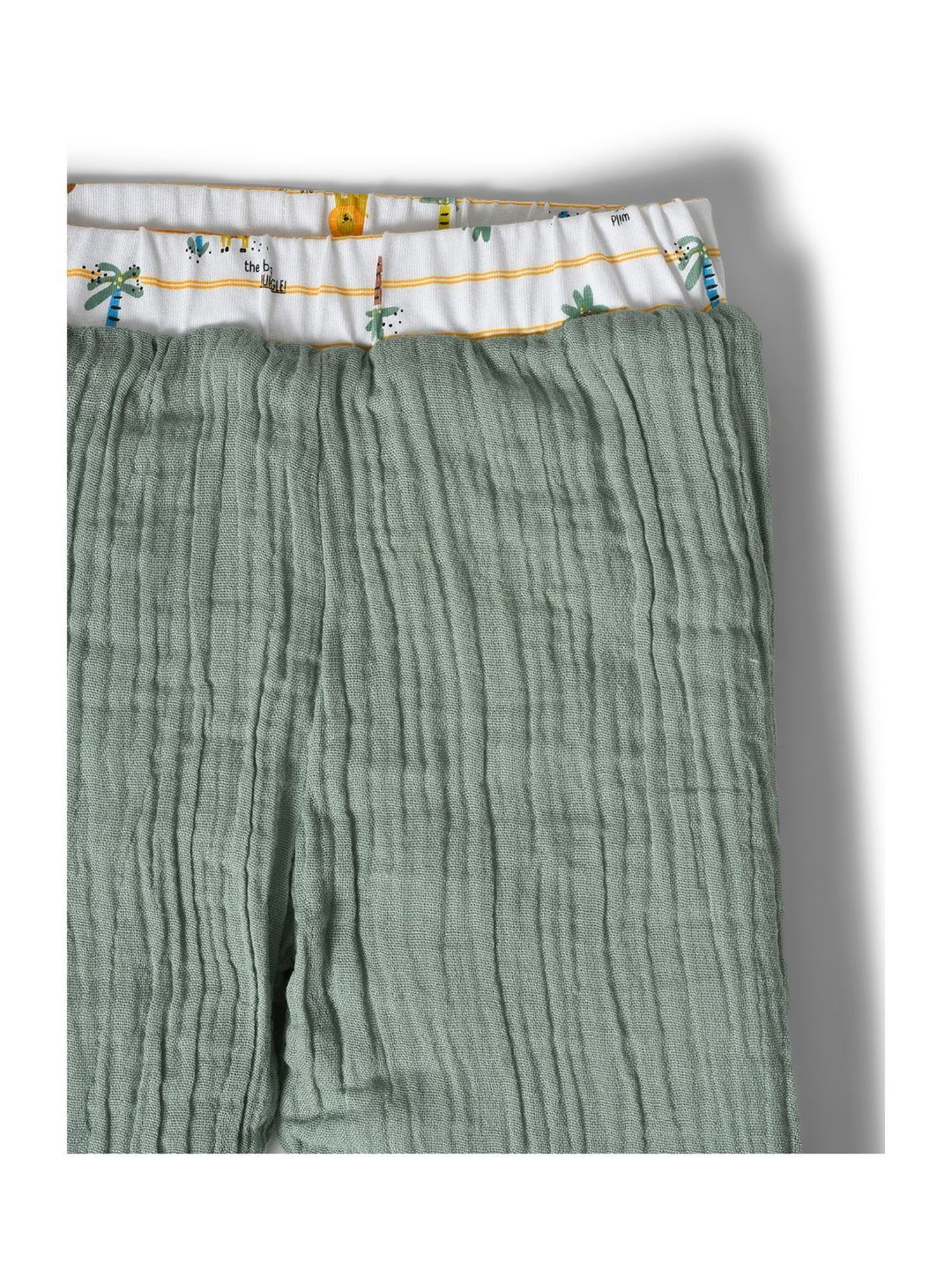 MiArcus Kids White Cotton Printed Pants