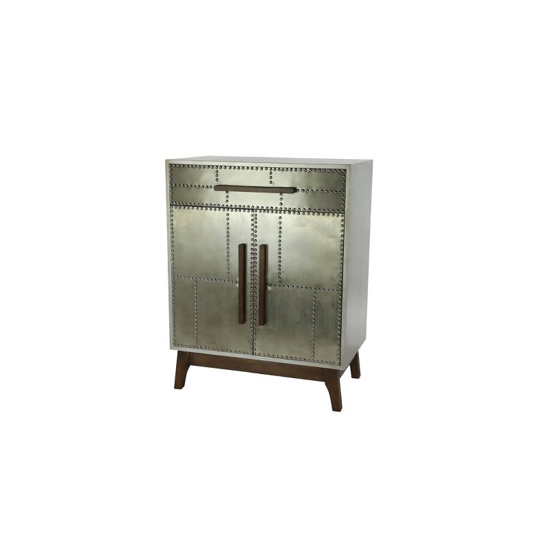 Metal and Wood Cabinet Gray - Olivia & May