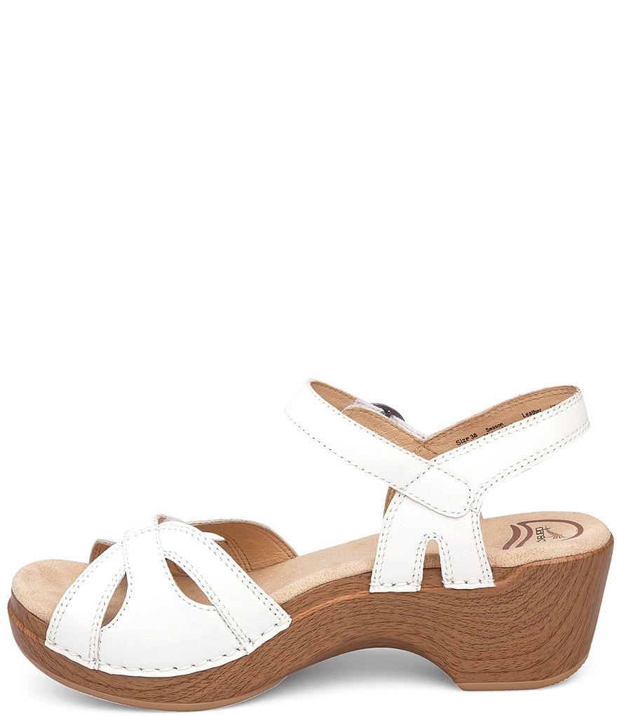 Dansko Season Leather Block Heel Platform Sandals