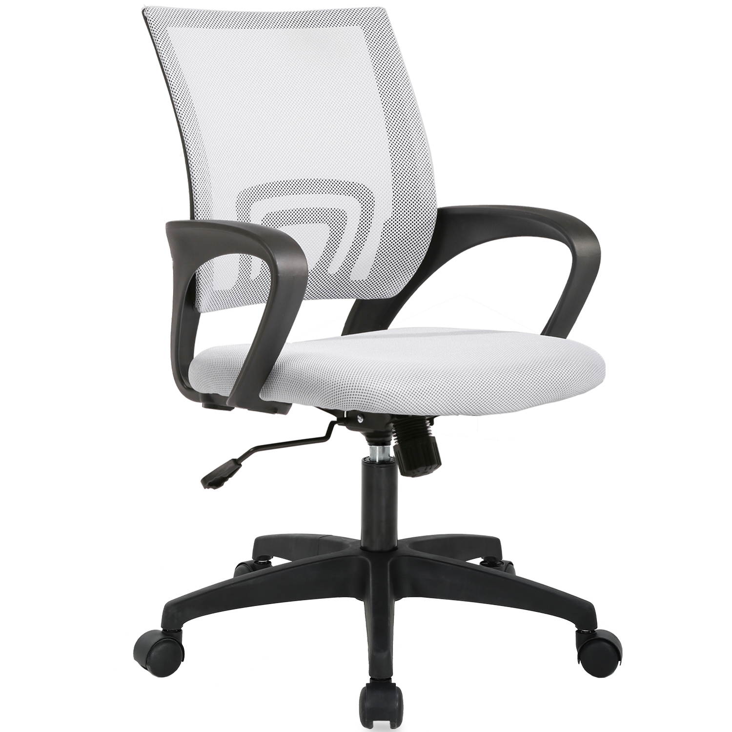 Home Mesh Office Chair Ergonomic Desk Chair Adjustable Computer Chair with Lumbar Support Arms Modern Executive Rolling Swivel Task Chair for Women Adults(White)