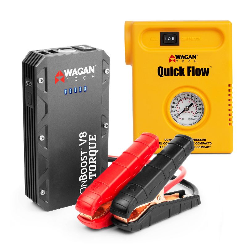 Wagan IonBoost V8 Torque Jump Starter with Quick Flow Compact Air Inflator