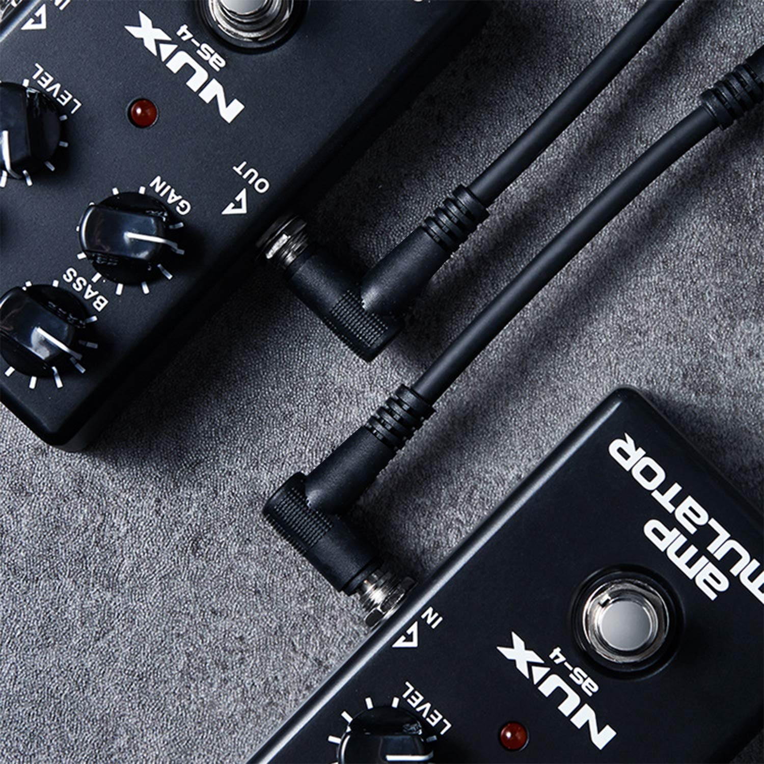 Guitar Patch Cable, Ancable 1/4 Inch Right Angle Pedals Cables for Insturment Effect Pedals (3 FEET, 1 PACK)