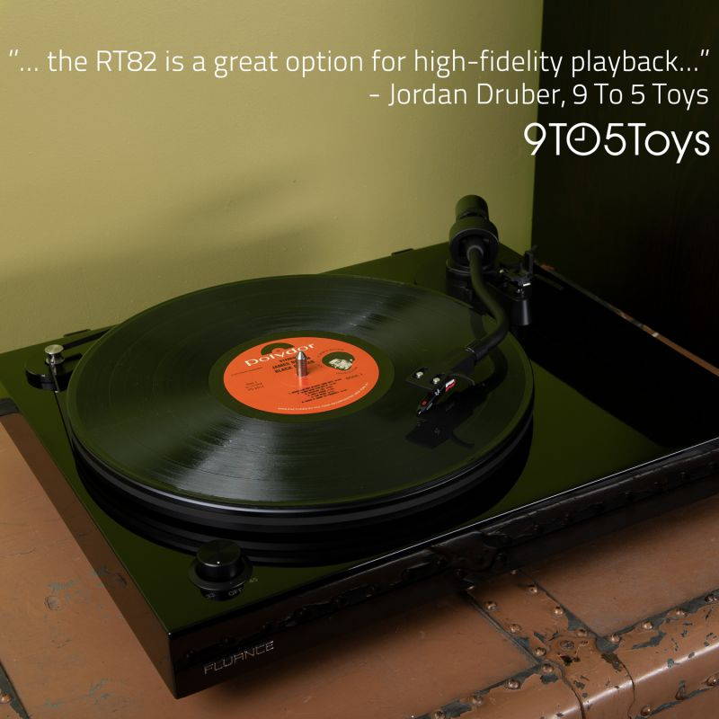 Fluance RT82 Reference High Fidelity Vinyl Turntable Record Player with Ortofon OM 10 Cartridge, Speed Control Motor, Record Weight, 3 in 1 Stylus and Record Cleaning Vinyl Accessory Kit