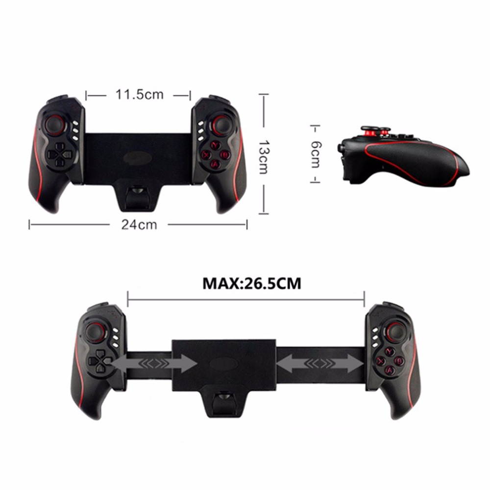 KuWfi Game-3 Bluetooth Wireless Telescopic Game Controller Gamepad for 5-10 Inch Mobile Phone Tablet for Android 3.2 for iOS 4.3 Above