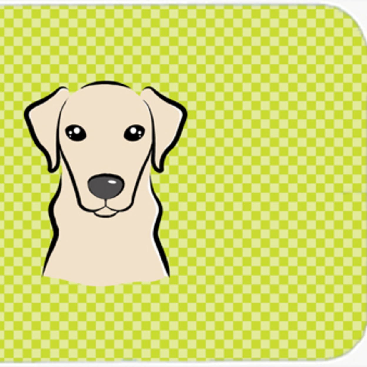 Checkerboard Lime Green Yellow Labrador Mouse Pad, Hot Pad or Trivet BB1284MP